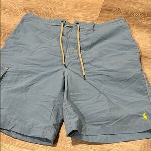 Polo Ralph Lauren Men’s Large Blue Swim Shorts with Yellow Logo